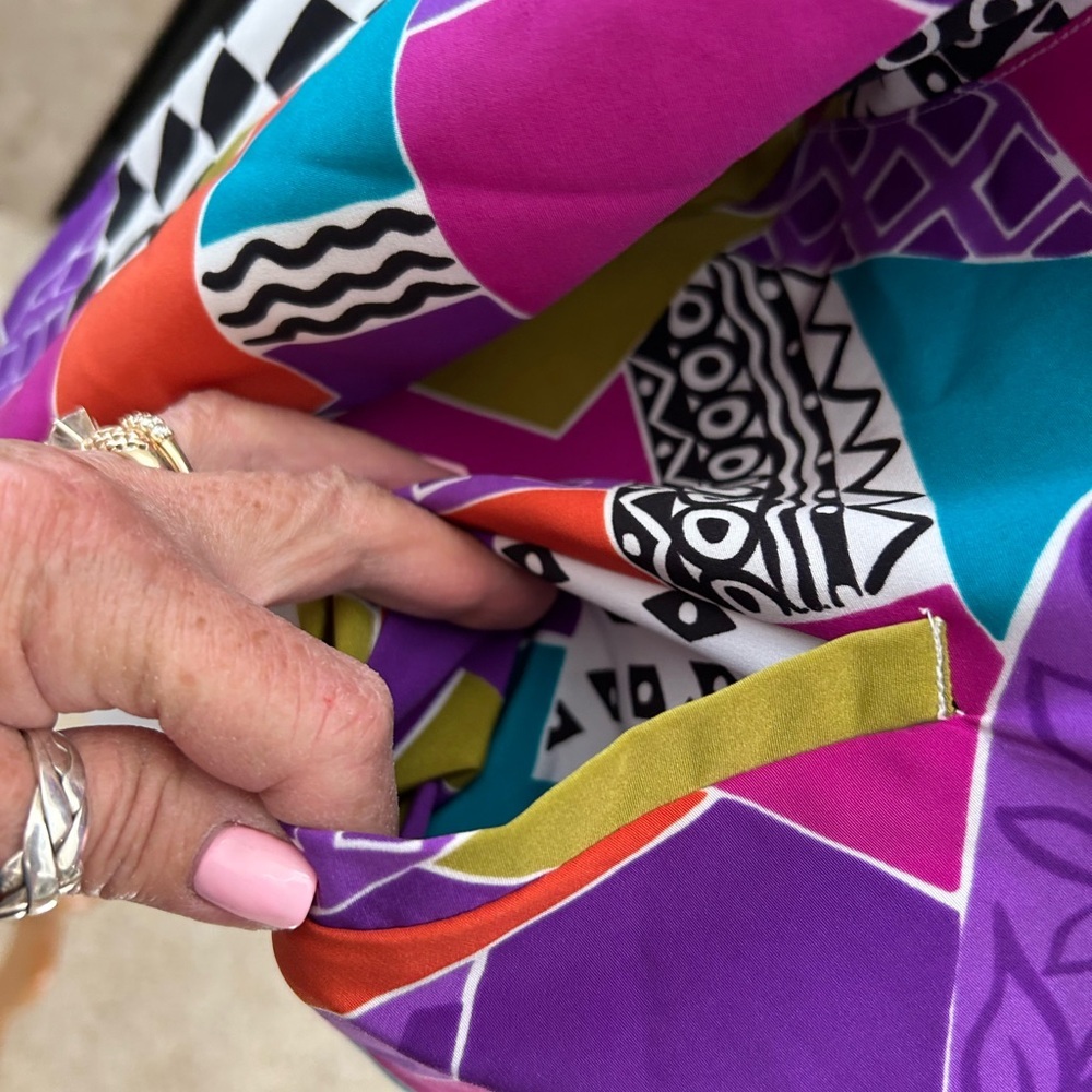 Notations Multicolor Retro Patchwork Oversized Bo… - image 3